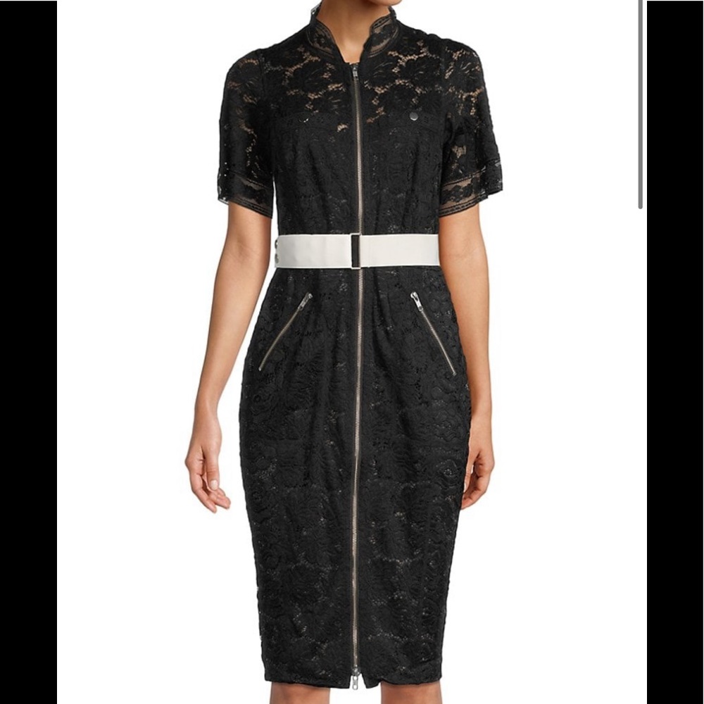 Anthropologie Designer Byron Lars- Utility Lace Dress- Black
